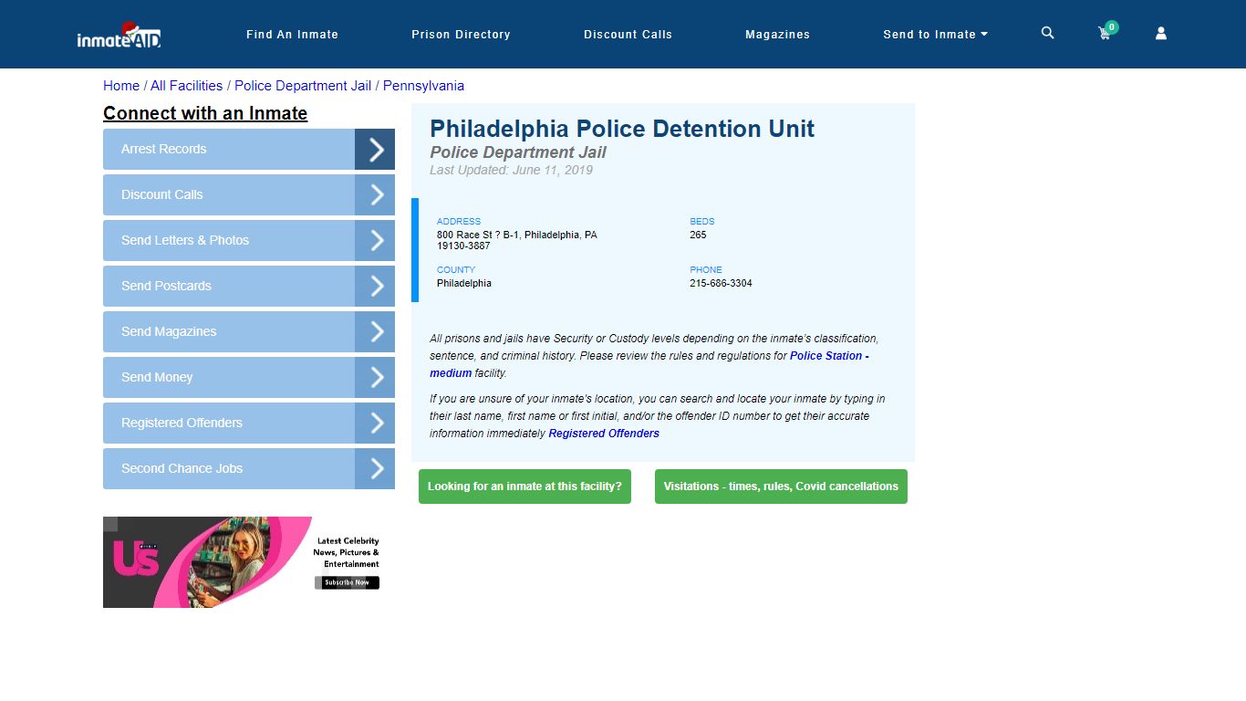 Philadelphia Police Detention Unit & Inmate Search - Philadelphia, PA